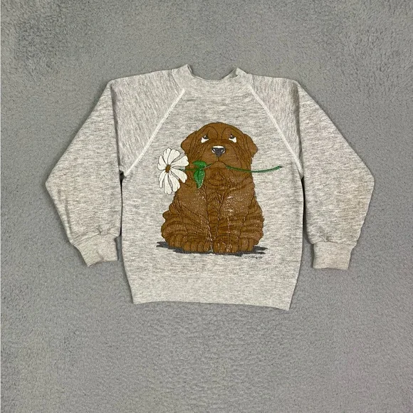 Vintage 80s dog animal sweatshirt - Picture 2 of 5